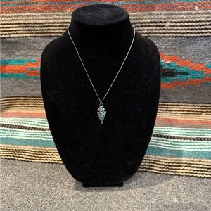 Silver and Turquoise Pendant Necklace